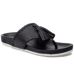 J/Slides Black Nigel Leather Flip Flop